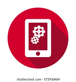 Gear phone flat icon