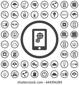 Gear phone Icon. Set con technology icons