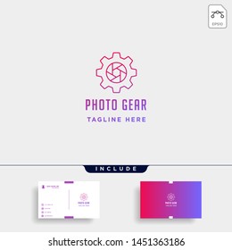 gear photo logo vector photography industry simple line icon sign symbol isolated