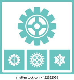 Gear pictogram. Vector graphic collection.