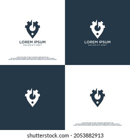 Gear pin logo design template