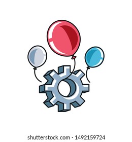 gear pinion machine with balloons helium