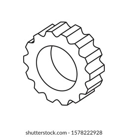 gear pinion machine line style icon vector illustration design