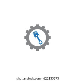 gear with piston logo