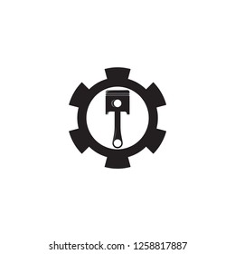Gear with Piston logo design