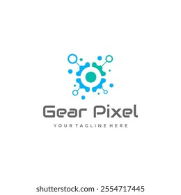 Gear Pixel Logo illustration vector, suitable for your design need, logo, illustration, animation, etc.