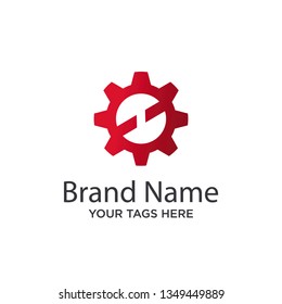Gear Pixel Logo Template Design Vector - Vector