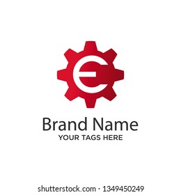 Gear Pixel Logo Template Design Vector - Vector