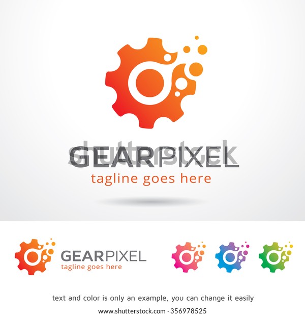 Gear Pixel Logo\
Template Design Vector