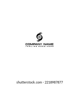 Gear and pixel tech logo a symbol of digital technology innovation and modern mechanical engineering
