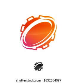 Gear Planet Icon Logo Design Element