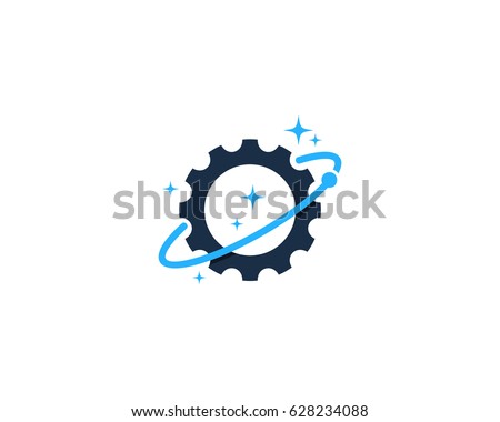 Gear Planet Icon Logo Design Element