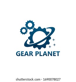Diseño de plantillas de logotipos planetarios de engranajes