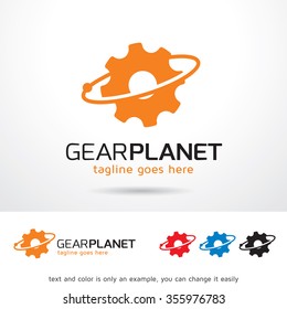 Gear Planet Logo Template Design Vector
