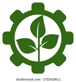 
gear and plant design. plant protection design. ecological icon.