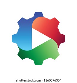 Gear play logo, industry and technology logo
