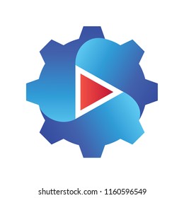 Gear play logo, industry and technology logo