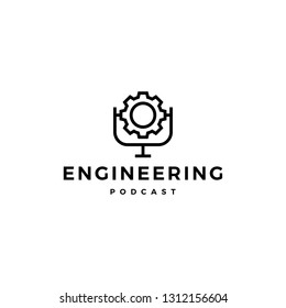 gear podcast logo icon for engineering blog video vlog channel