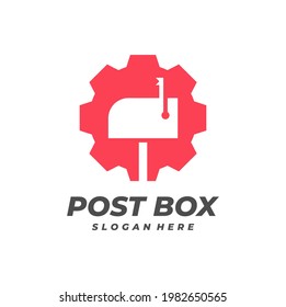 Gear Post Box logo vector template, Creative Post Box logo design concepts