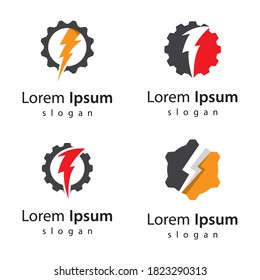 Gear power logo images illustration design