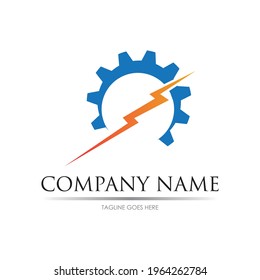 Gear power logo images illustration design template