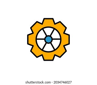 Icono de la línea superior del engranaje. Pictograma sencillo de alta calidad. Iconos modernos de estilo de contorno. Ilustración vectorial de trazo sobre un fondo blanco. 