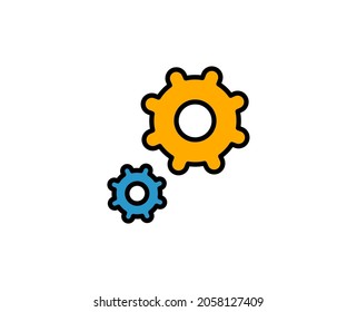 Icono de la línea superior del engranaje. Pictograma sencillo de alta calidad. Iconos modernos de estilo de contorno. Ilustración vectorial de trazo sobre un fondo blanco. 
