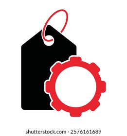Gear Price Tag Logo vector illustration.