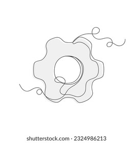 Gear process continuous one line art decoration vector illustration on white background.