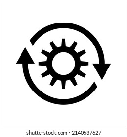 Gear Process Icon On White Background Stock Vector (Royalty Free ...
