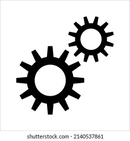 Gear Process icon on white background. Process symbol in black for your web site design