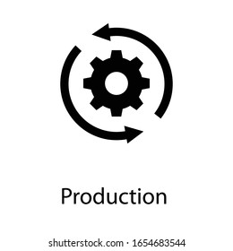 gear , production glyph vector icon isolated