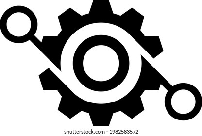 Gear project vector icon. A flat illustration design of gear project icon on a white background.
