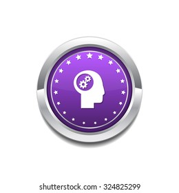 Gear Purple Vector Icon Button
