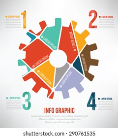 Gear puzzle info graphic design,clean vector