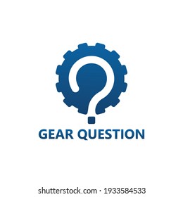 Gear question logo template design