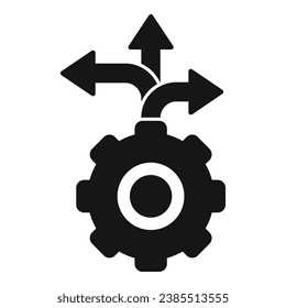 Gear realization direction icon simple vector. Human balance. Ability goal