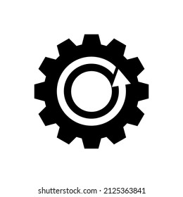 vector de icono de reciclaje de engranajes aislado en fondo blanco