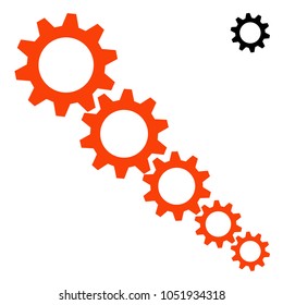 gear red, icon, vector illustration eps10