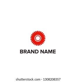 Gear red logo vektor