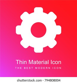 Gear red and pink gradient material white icon minimal design