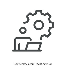 Gear related icon outline and linear vector.