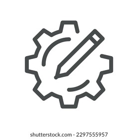 Gear related icon outline and linear vector.
