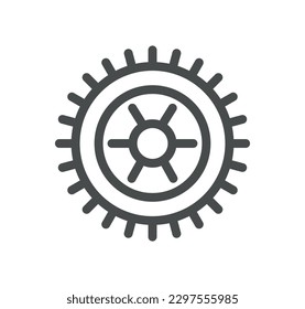 Gear related icon outline and linear vector.
