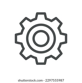 Gear related icon outline and linear vector.
