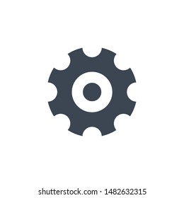 Gear related vector glyph icon. Isolated on white background. Vector illustration.