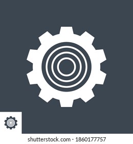 Gear Related Vector Glyph Icon. Isolated on Black Background. Vector Illustration.