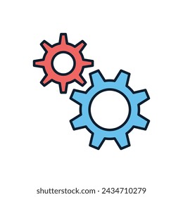 Gear related vector icon. Isolated on white background. Vector illustration