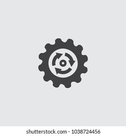 gear reload Icon in a flat design in a black color.