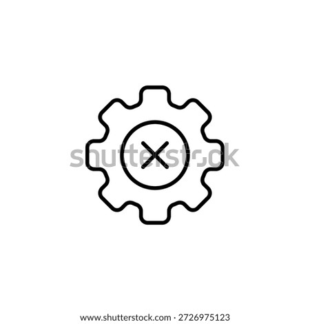 Gear Removal Outline Icon For Setting Maintenance
